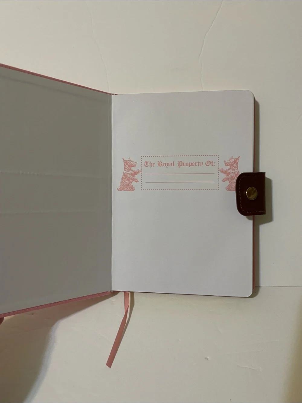 Juicy Couture Pink/Brown Leather Journal w/Scotty Dogs & Snap Closure - NWT **